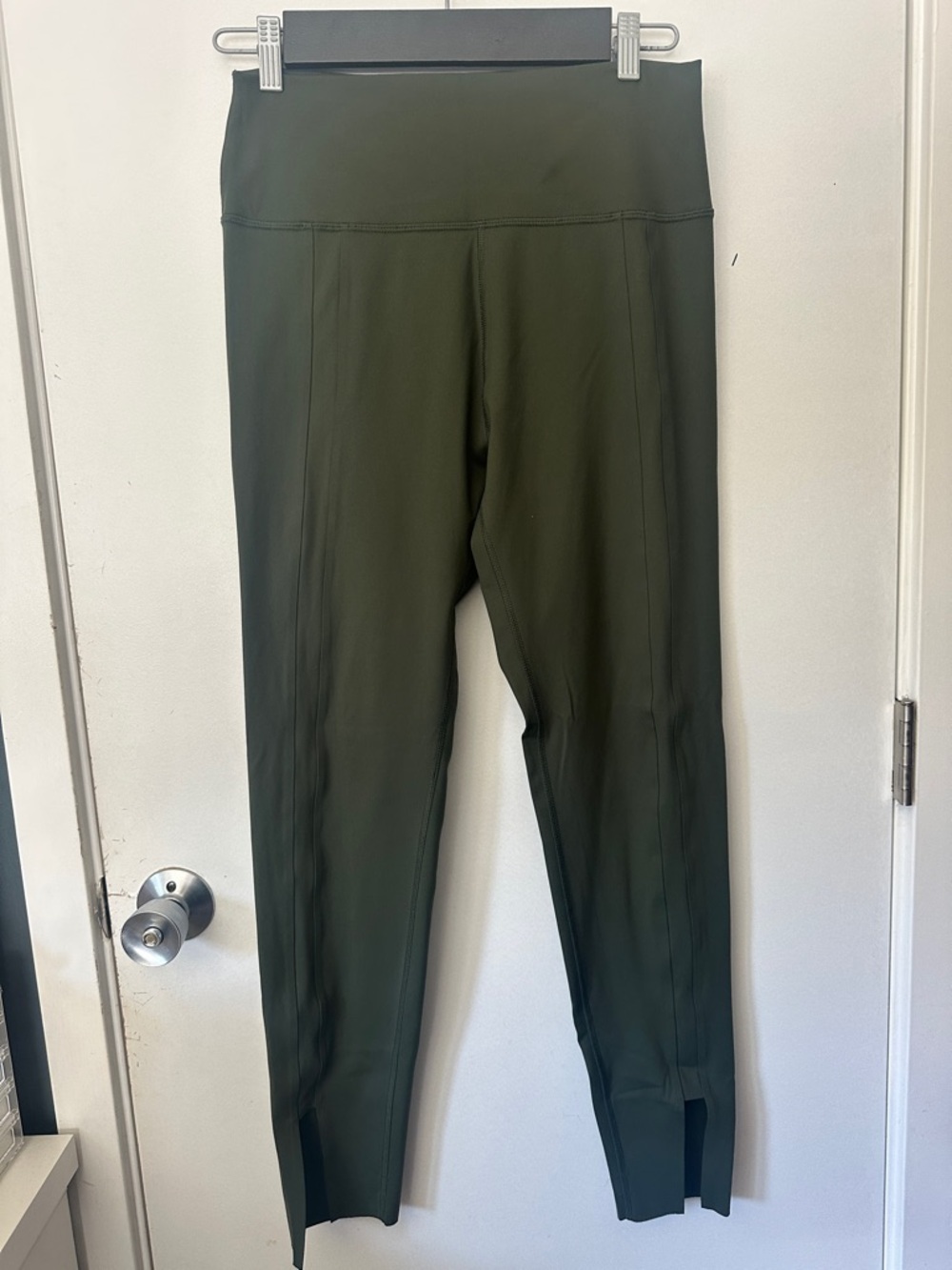 High-Waist Olive Green Sculpting Leggings - Picture 3 of 7
